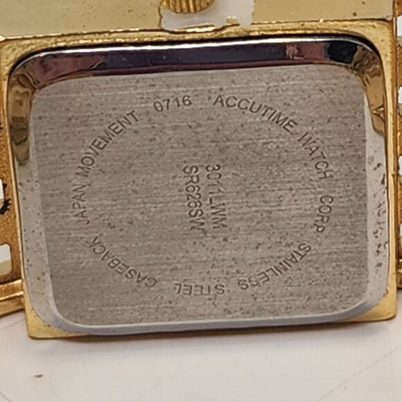 Basket Weave Gold Tone Cuff Bracelet Wristwatch Watch Adjustable Workwear Casual - Picture 7 of 9